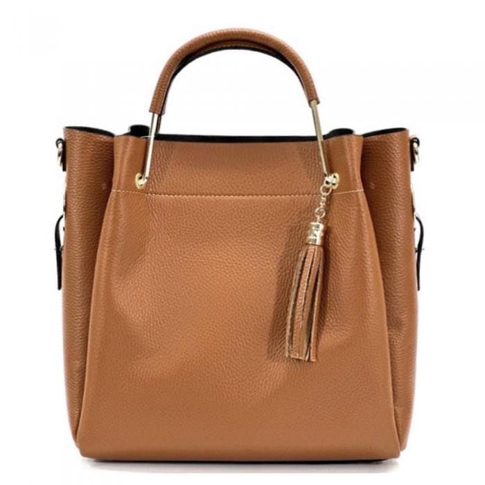 Classic Red Pebbled Leather Tote Bag,Handmade in Italy Free Shippng to the US