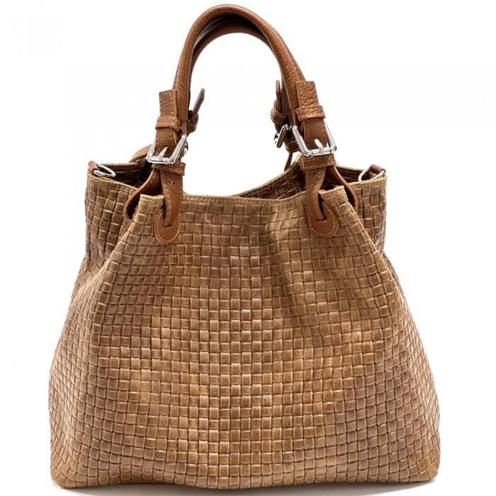 Hobo Bag, Full Grain, Stamped Woven Leather, Handmade in Italy. Free Shipping,