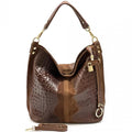 Embossed Suede and Leather Hobo Bag, Handmade in Italy, Free Shipping