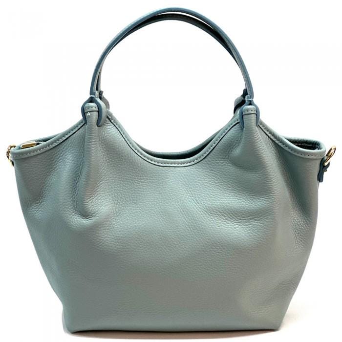 Cornflower Blue, Pebbled Full Grain Leather Tote, Handmade in Italy,  Free Shipping, Gift With Purchase