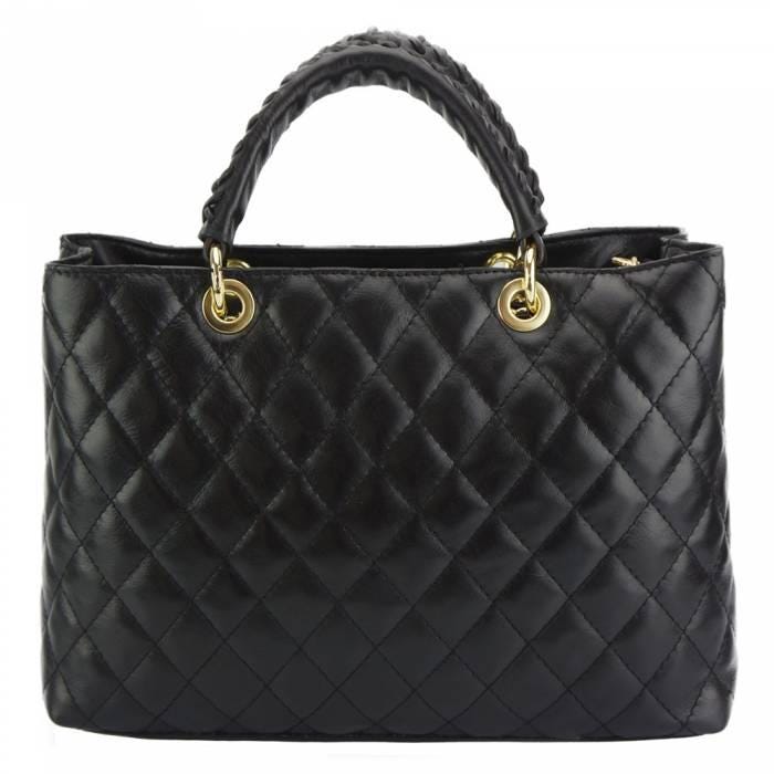 Quilted, Diamond Shape, Leather Tote, Made in Italy, Free Shipping to the US