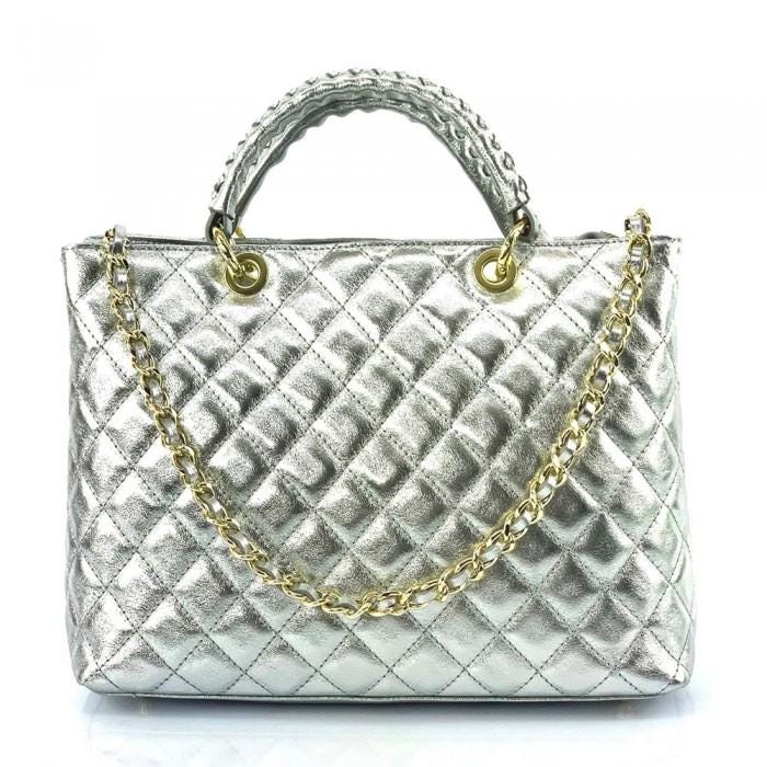 The Timeless Quilted Leather Tote. Handmade in Italy.  Free Shipping to the US
