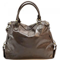 Slouchy Leather Tote in Chocolate  Brown, Made in Italy, Free Shipping