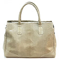 Python Printed Luxurious Leather Tote Bag, Unique and Bold Design, Handmade in Italy