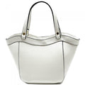 Luxury Trapezoid Tote Bag in White or Black. Soft Texture, Full Grain Italian Leather. Our finest quality. Handmade in Italy.  Free Shipping