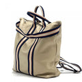 Italian Leather Tote Backpack: Handmade Tricolor Strap Bag
