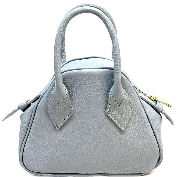 Classic Mini Handbag in Pebbled Leather, Made in Italy,  Free Shipping