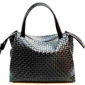 Woven Leather Boston Bag, Handcrafted in Florence, Italy, Free Shipping