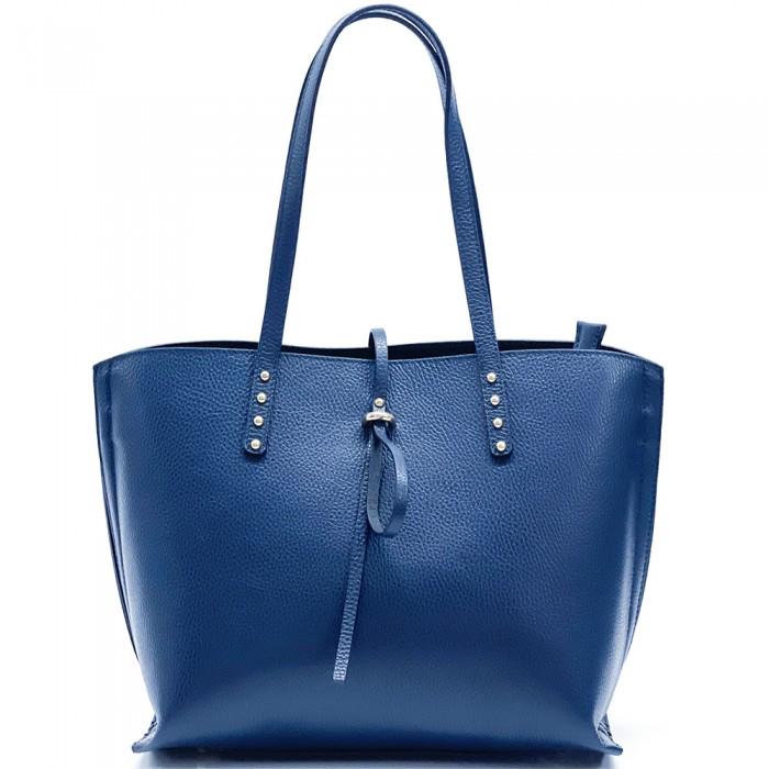 Elegant White Leather Shopping Tote Bag, Handmade in Italy, Free Shipping