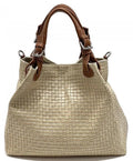 Hobo Bag, Full Grain, Woven Leather, Handmade in Italy. Free Shipping,