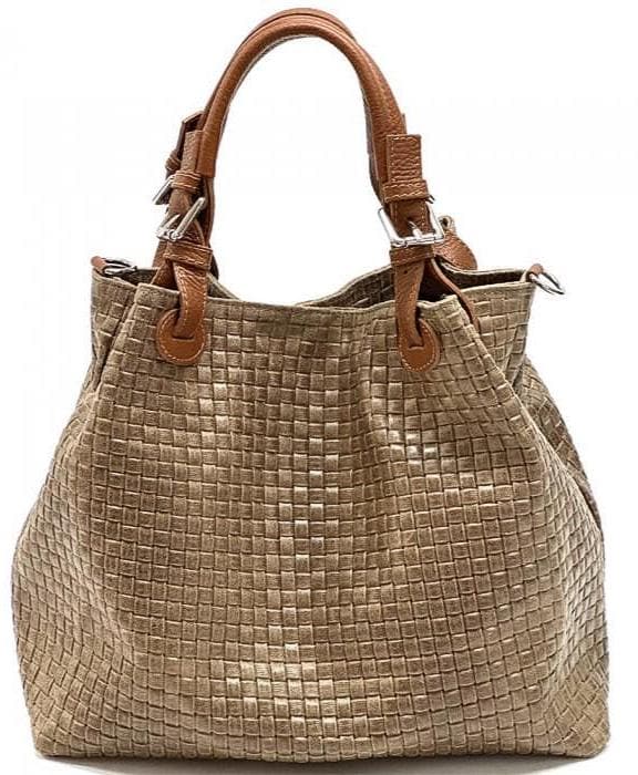 Hobo Bag, Full Grain, Stamped Woven Leather, Handmade in Italy. Free Shipping,