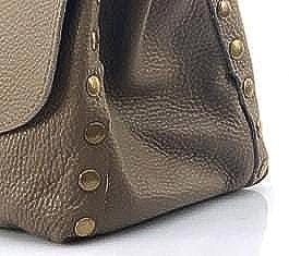 Taupe Satchel Handmade in Italy Pebbled Leather 2025 Pantone Color Free Shipping