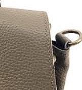 Handmade Italian Pebbled Leather Satchel: Taupe Shoulder Bag