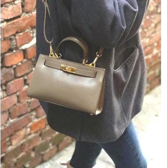 Iconic Shoulder or Tote Bag. Full Grain, Pebbled Italian Leather, Free Shipping to the US