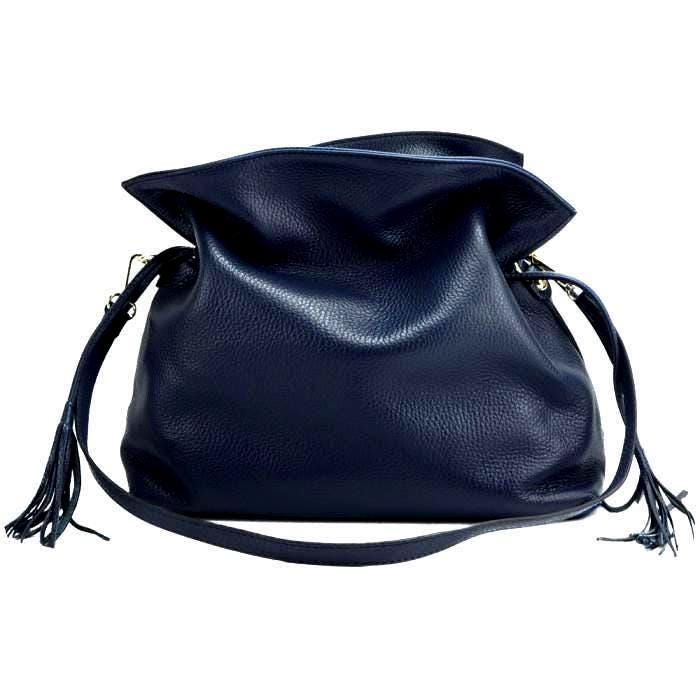 Black Pebbled Leather Bum Bag, Soft Structured Italian Bag