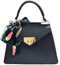Black Handbag, Classic Design. Detachable Scarf, Free Shipping