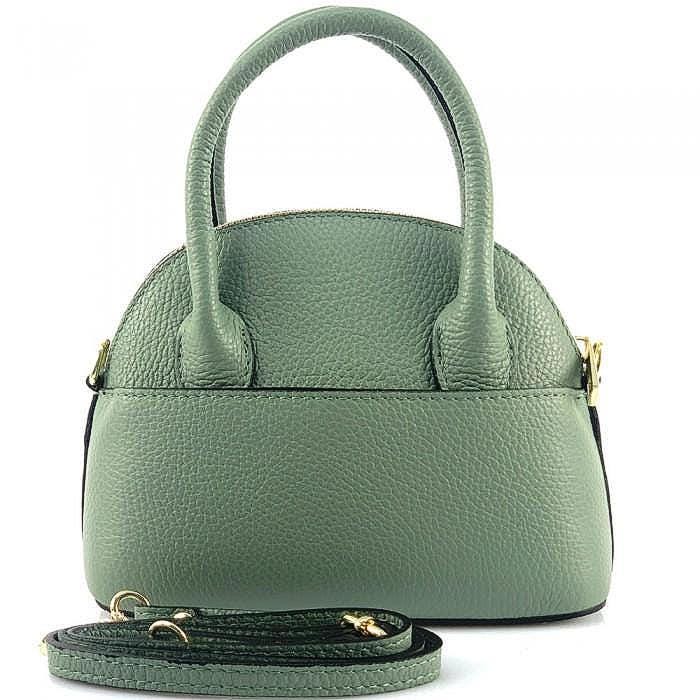Mini Shell Bag: Pebbled Leather Handbag, Handmade in Italy