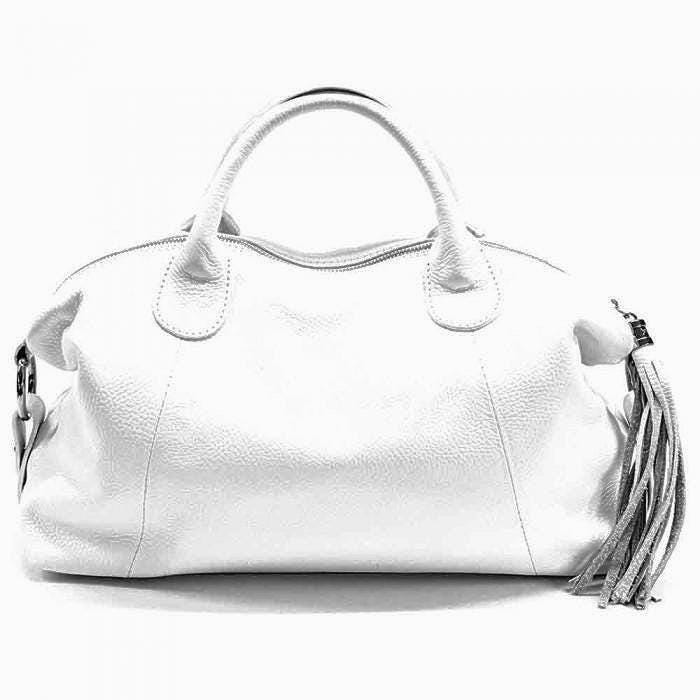 The Italian Way of Travel. Pebbled, Natural Grain Leather Satchel, Free Shipping to the US