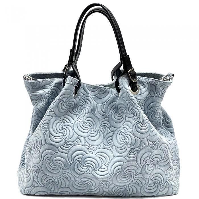 Slouchy, Embossed, Premium Leather Tote.  Handcrafted in Italy, Free Shipping