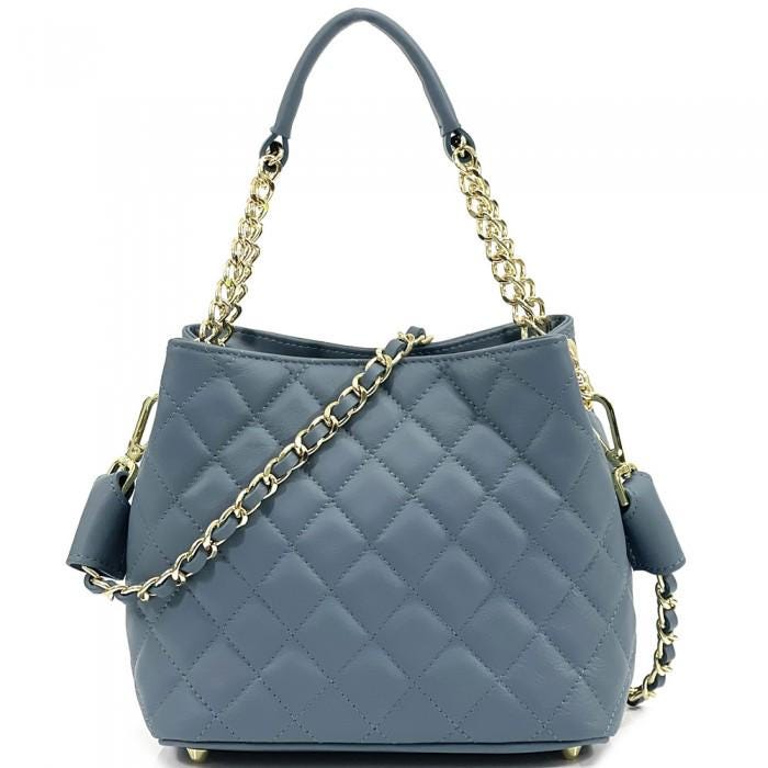 Quilted Leather Tote Bag, Made in Italy, Free Shipping