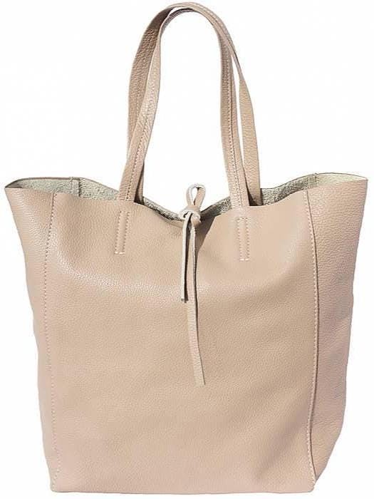 Essential Leather Tote in Hot Pink, Tan or Creme. Handmade in Italy, Free Shipping to the US