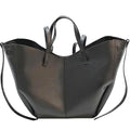 Pebbled Leather Tote Bag with Pouch: Handmade Italian Shoulder Bag