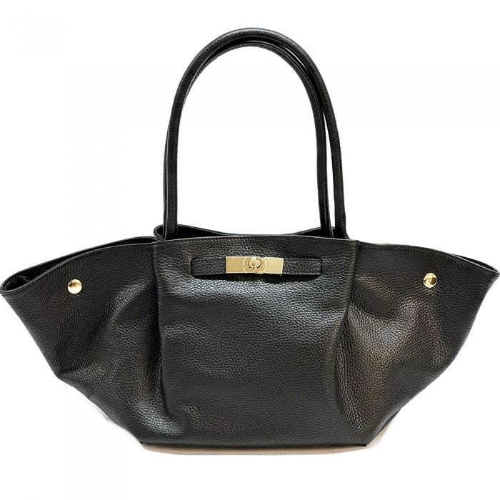 Expandable Leather Tote Bag: Handmade Italian Slouchy Carryall