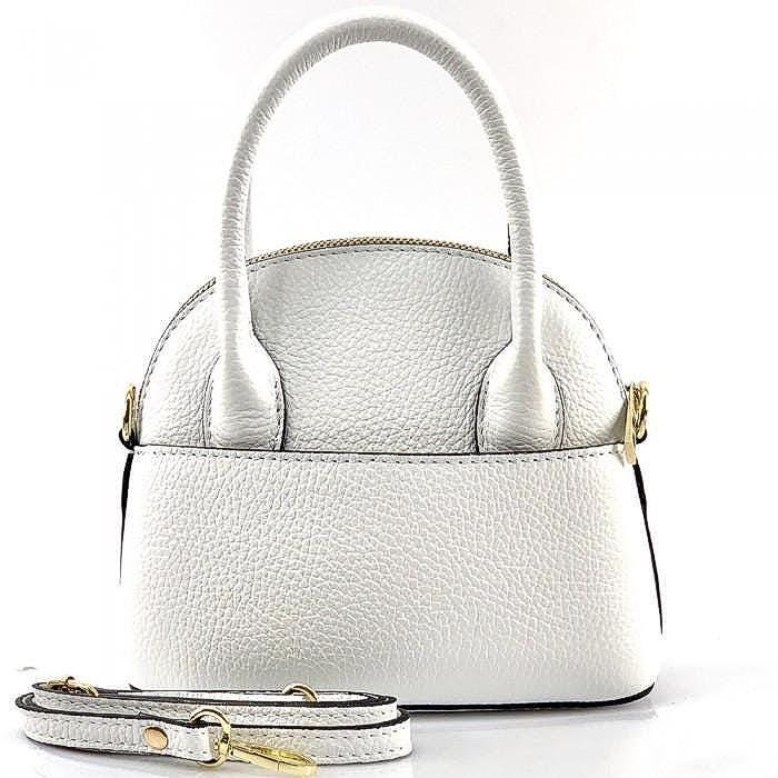 Mini Shell Shape Bag, Pebbled Leather, Handmade Italy, Free Shipping