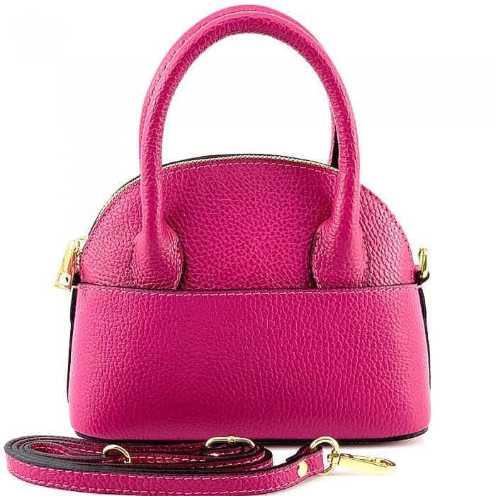 Mini Shell Shape Bag, Pebbled Leather, Handmade Italy, Free Shipping