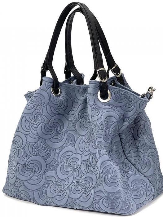 Slouchy, Embossed, Premium Leather Tote.  Handcrafted in Italy, Free Shipping