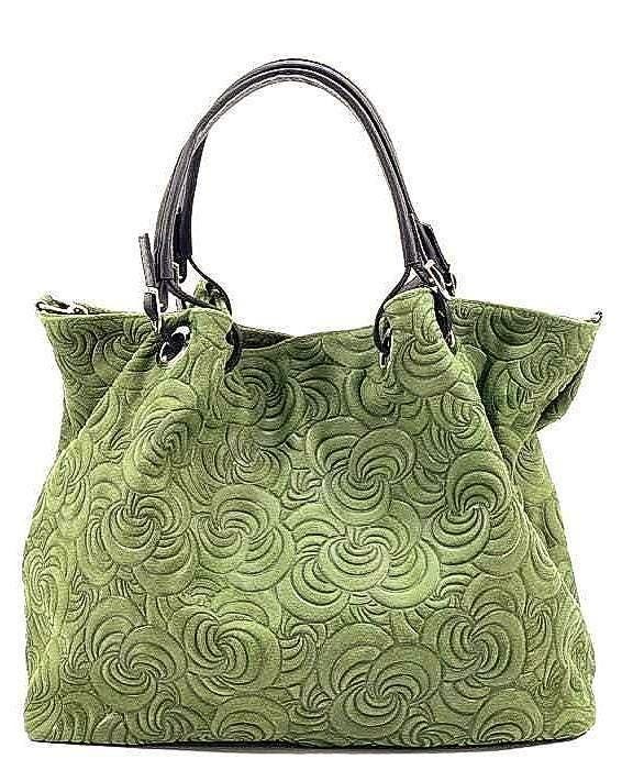 Embossed Leather Tote Bag: Slouchy Shoulder Bag in Burgundy Hue and more colors