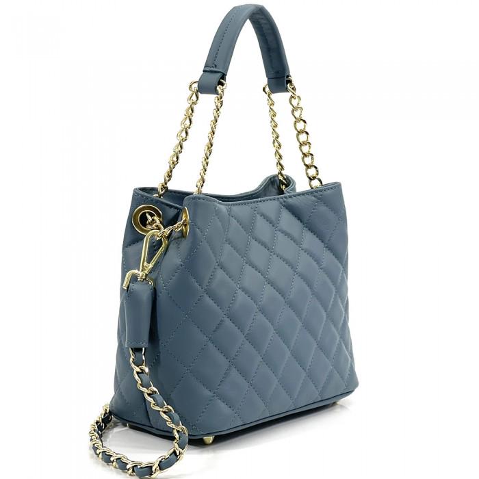 Quilted Leather Tote Bag, Made in Italy, Free Shipping
