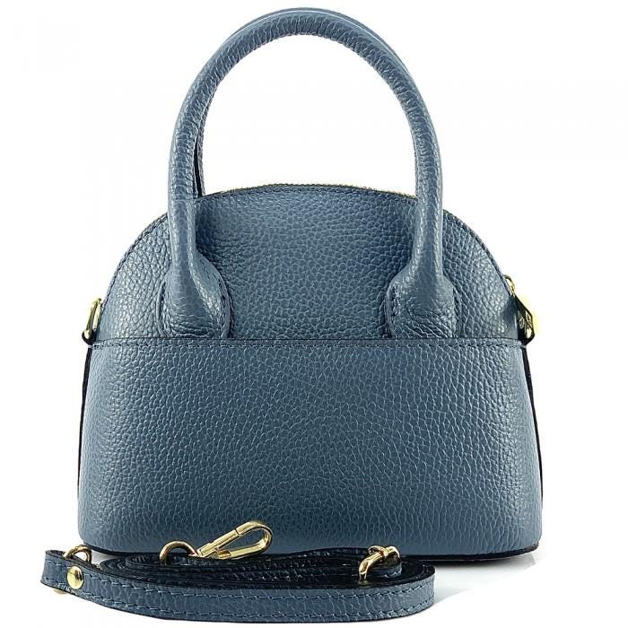 Mini Shell Bag: Pebbled Leather Handbag, Handmade in Italy