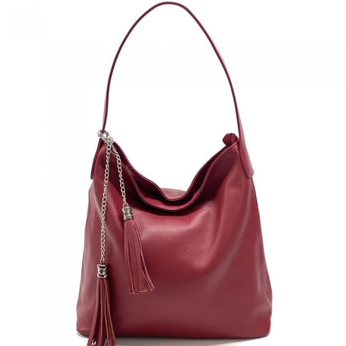 Handmade Pebbled Leather Shoulder Bag: Classic Italian Design