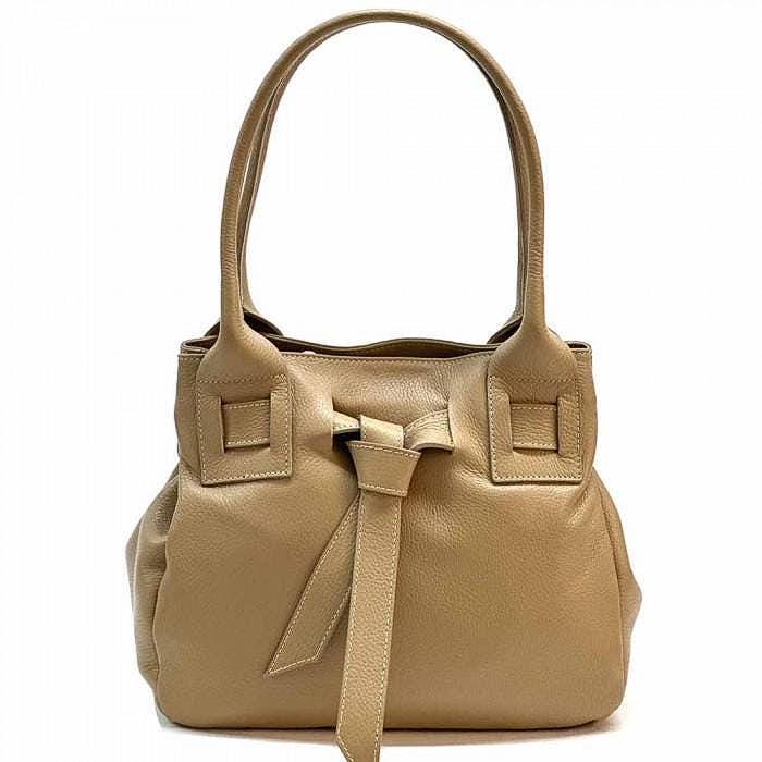 Pebbled Leather Tote Bag: Handmade Italian Shoulder Bag