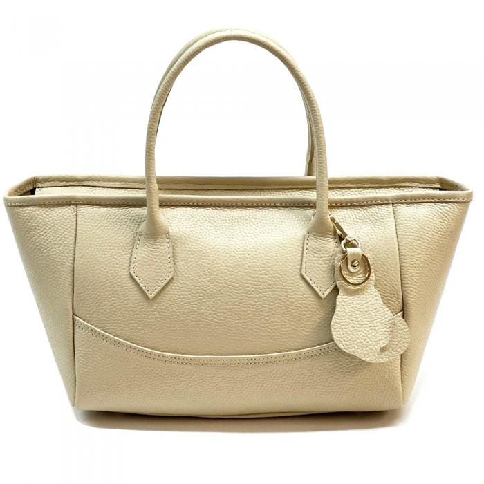 Handmade Italian Leather Tote Bag with Keychain