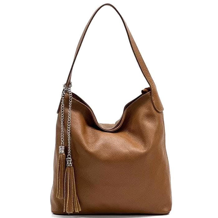 Handmade Pebbled Leather Shoulder Bag: Classic Italian Design