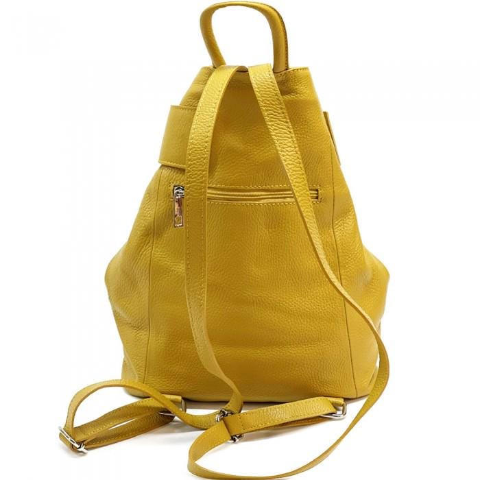 Pebbled Leather Rucksack/Shoulder Bag - Handmade in Italy