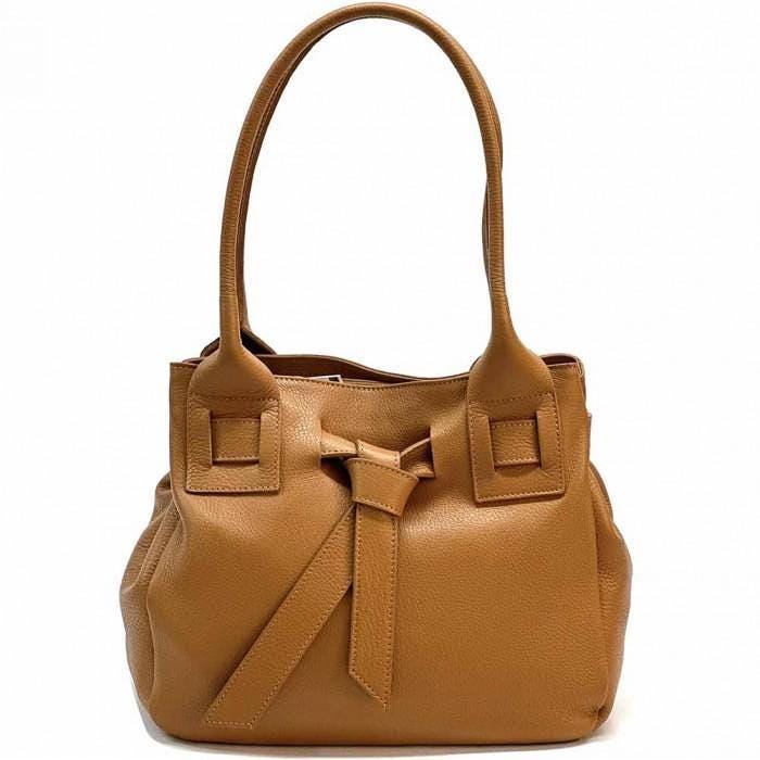 Pebbled Leather Tote Bag: Handmade Italian Shoulder Bag