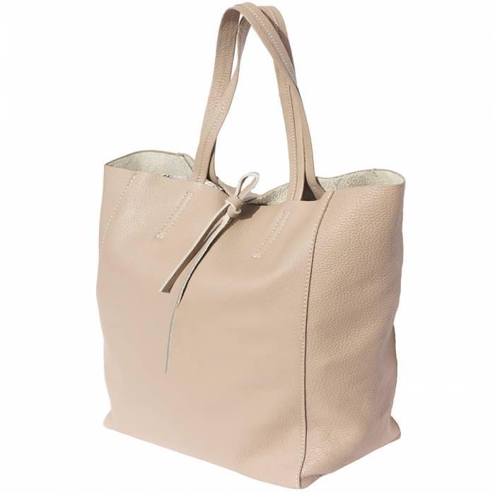 Pebbled Leather Tote Bag: Handmade Italian Calfskin Shopper