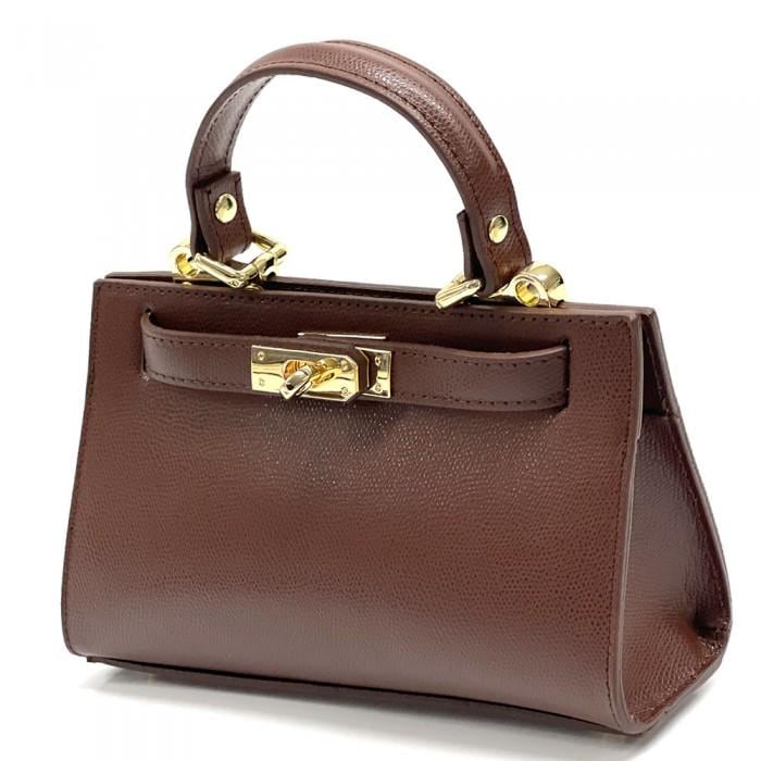 Classic Handbag in Burgundy Hue in Pebbled Leather