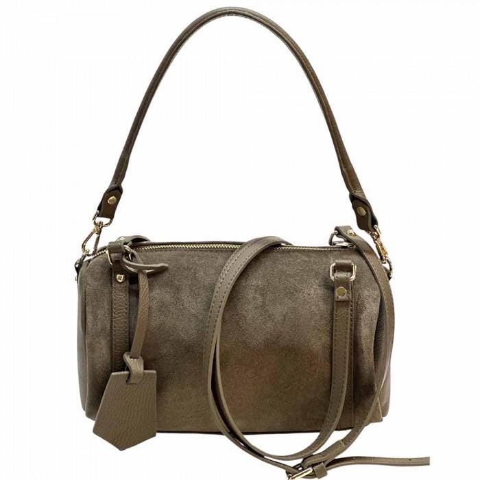 Suede and Leather Handbag/Shoulder/Crosbody  Handmade in Italy