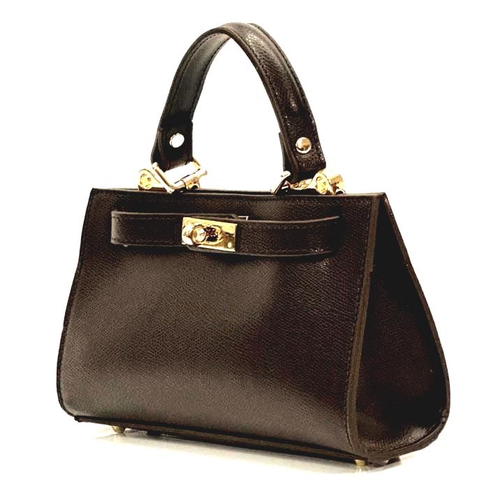 Pebbled Italian Leather Shoulder Bag: Classic Tote Handbag