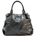 Handmade Italian Leather Hobo Tote Bag: Slouchy Black Shoulder Bag